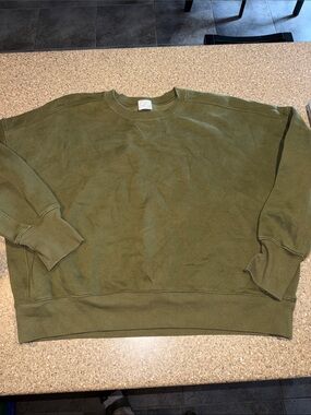 Offline by Aerie Relaxed Olive Crewneck Sweatshirt